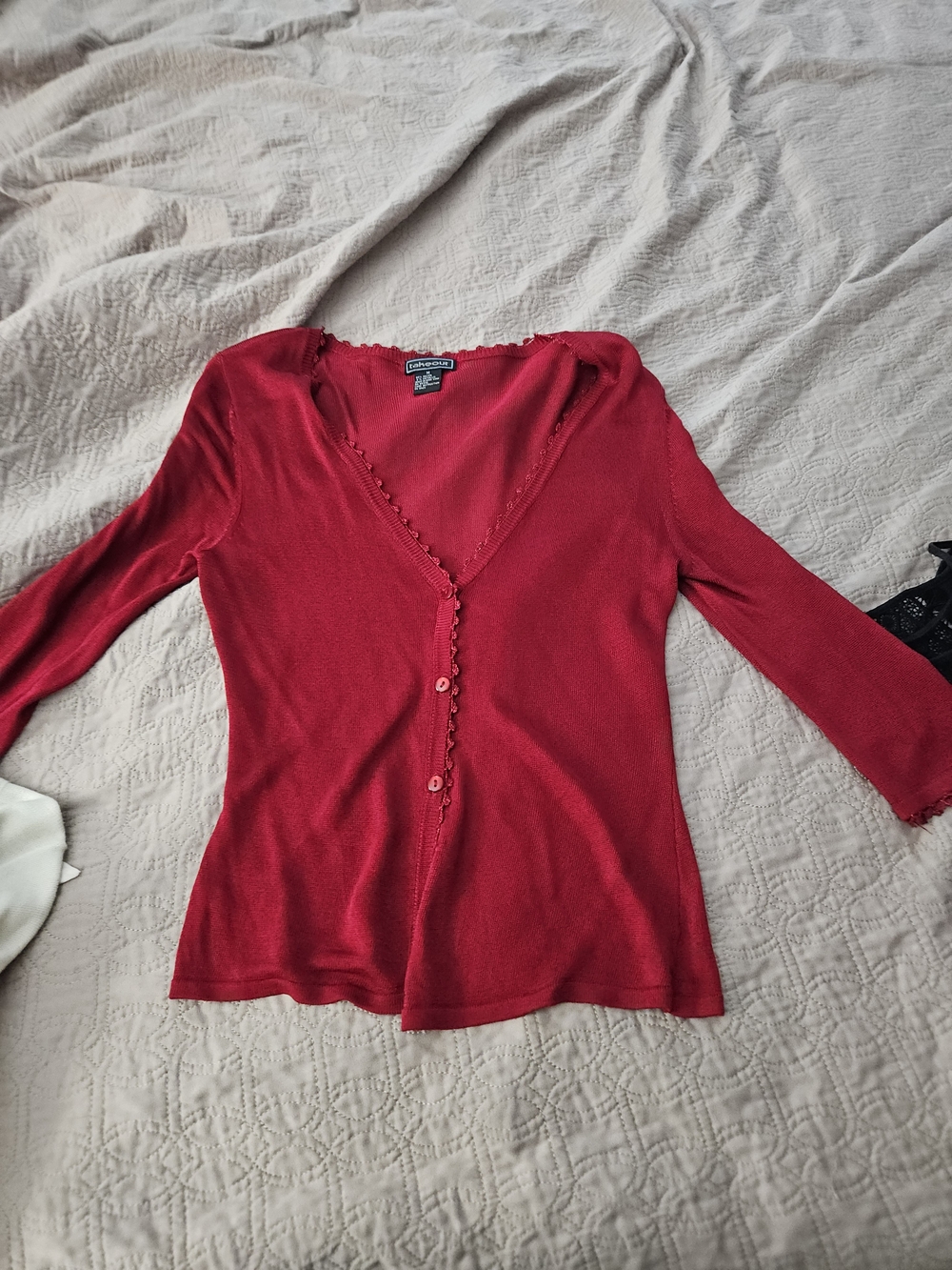 Nordstrom Red Sheer Cardigan